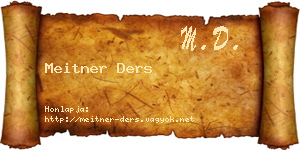 Meitner Ders névjegykártya